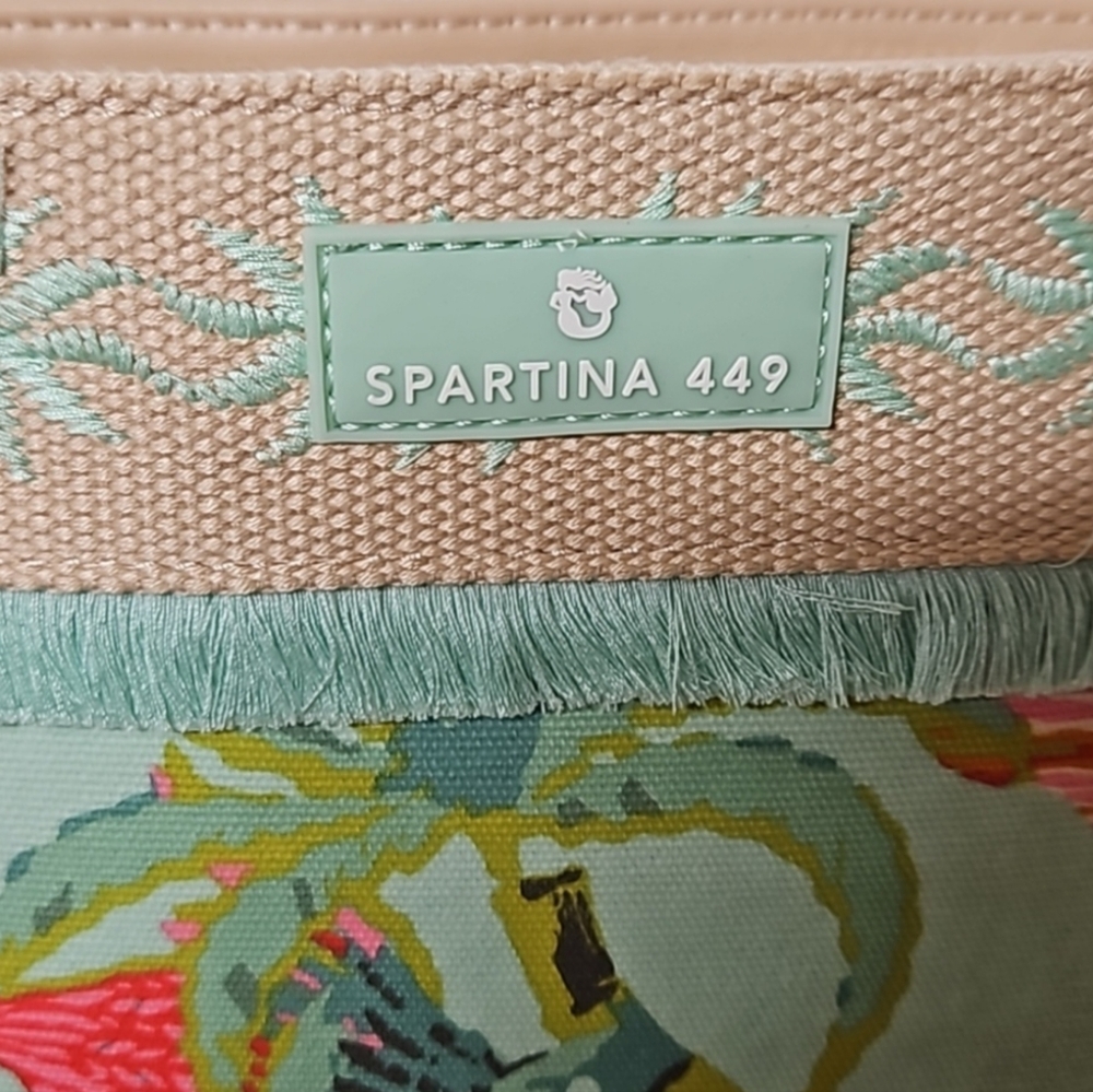 Spartina 449 Hipster Queenie Tropical Floral Sea Foam Crossbody NEW - Picture 12 of 12